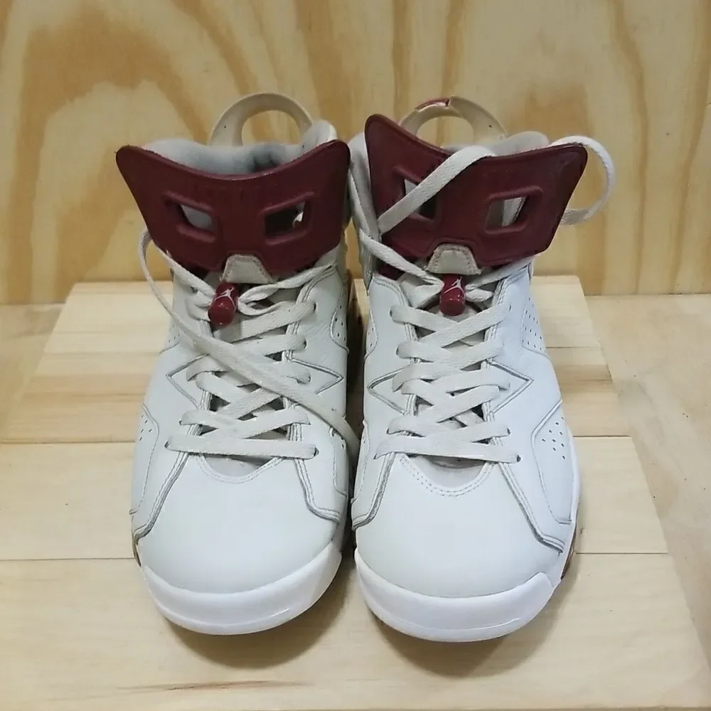 NIKE AIR JORDAN 6 RET RO OG BG OFF WHITE-MAROON SZ 11